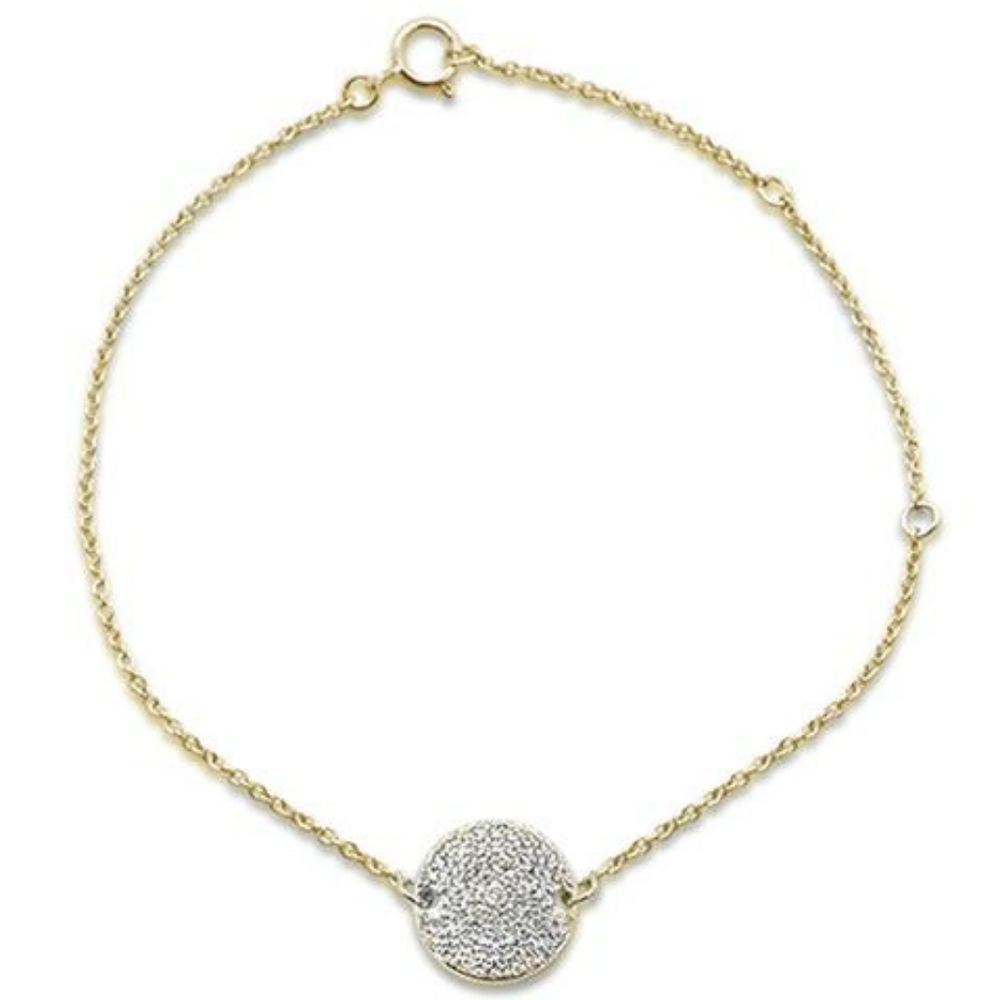 .17ct 14kt yellow gold diamond round micropave bra